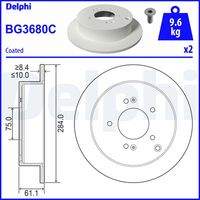 DELPHI BG3680C Bremsscheibe