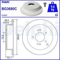 DELPHI BG3680C Bremsscheibe