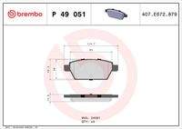 BREMBO P49051 Bremsbelagsatz, Scheibenbremse