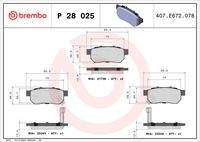 BREMBO P28025 Bremsbelagsatz, Scheibenbremse