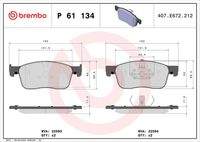 BREMBO P61134 Bremsbelagsatz, Scheibenbremse