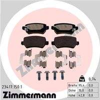 ZIMMERMANN 234171501 Bremsbelagsatz, Scheibenbremse