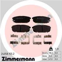 ZIMMERMANN 240581552 Bremsbelagsatz, Scheibenbremse