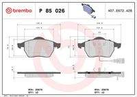 BREMBO P85026 Bremsbelagsatz, Scheibenbremse