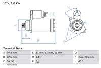 BOSCH 0986017000 Starter