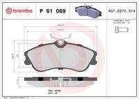 BREMBO P61069 Bremsbelagsatz, Scheibenbremse