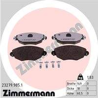 ZIMMERMANN 232799851 Bremsbelagsatz, Scheibenbremse