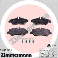 ZIMMERMANN 291901951 Bremsbelagsatz, Scheibenbremse