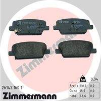 ZIMMERMANN 261421601 Bremsbelagsatz, Scheibenbremse