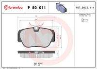 BREMBO P50011 Bremsbelagsatz, Scheibenbremse