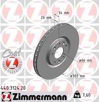ZIMMERMANN 440312420 Bremsscheibe