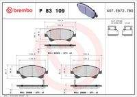 BREMBO P83109 Bremsbelagsatz, Scheibenbremse