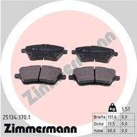 ZIMMERMANN 251341701 Bremsbelagsatz, Scheibenbremse