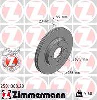 ZIMMERMANN 250136320 Bremsscheibe