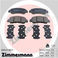 ZIMMERMANN 209491601 Bremsbelagsatz, Scheibenbremse