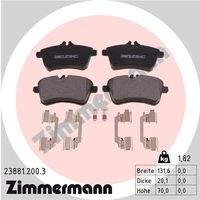 ZIMMERMANN 238812003 Bremsbelagsatz, Scheibenbremse