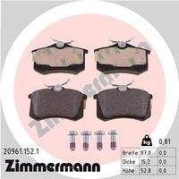 ZIMMERMANN 209611521 Bremsbelagsatz, Scheibenbremse