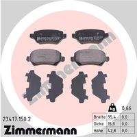 ZIMMERMANN 234171502 Bremsbelagsatz, Scheibenbremse