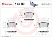 BREMBO P28022 Bremsbelagsatz, Scheibenbremse