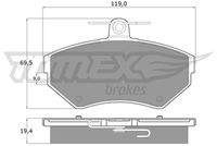 TOMEX Brakes TX1312 Bremsbelagsatz, Scheibenbremse
