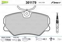 VALEO 301179 Bremsbelagsatz, Scheibenbremse