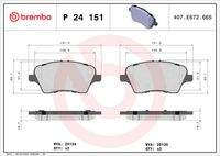 BREMBO P24151 Bremsbelagsatz, Scheibenbremse