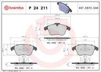 BREMBO P24211 Bremsbelagsatz, Scheibenbremse