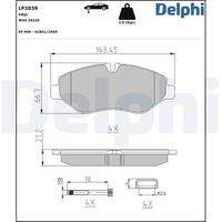 DELPHI LP2039 Bremsbelagsatz, Scheibenbremse