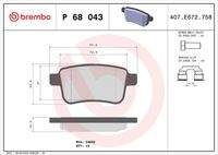 BREMBO P68043 Bremsbelagsatz, Scheibenbremse