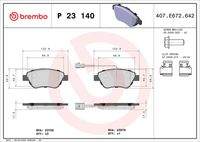 BREMBO P23140 Bremsbelagsatz, Scheibenbremse