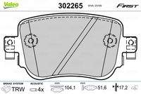 VALEO 302265 Bremsbelagsatz, Scheibenbremse