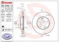 BREMBO 09A70611 Bremsscheibe