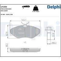 DELPHI LP1695 Bremsbelagsatz, Scheibenbremse