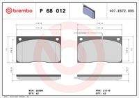 BREMBO P68012 Bremsbelagsatz, Scheibenbremse