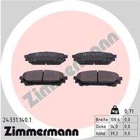 ZIMMERMANN 243311401 Bremsbelagsatz, Scheibenbremse