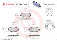 BREMBO P30081 Bremsbelagsatz, Scheibenbremse