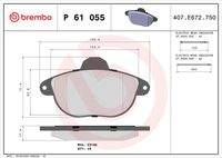 BREMBO P61055 Bremsbelagsatz, Scheibenbremse