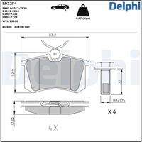 DELPHI LP2254 Bremsbelagsatz, Scheibenbremse