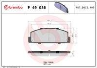 BREMBO P49036 Bremsbelagsatz, Scheibenbremse