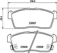 HELLA 8DB355009631 Bremsbelagsatz, Scheibenbremse