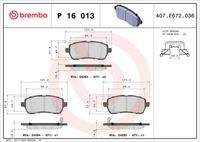 BREMBO P16013 Bremsbelagsatz, Scheibenbremse