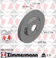 ZIMMERMANN 280319120 Bremsscheibe