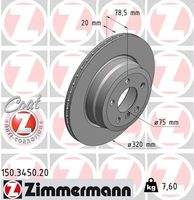 ZIMMERMANN 150345020 Bremsscheibe