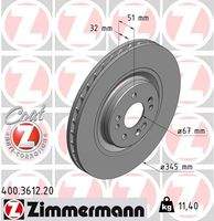 ZIMMERMANN 400361220 Bremsscheibe