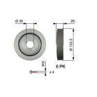 GATES TVD1011A Riemenscheibe, Kurbelwelle