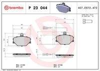 BREMBO P23044 Bremsbelagsatz, Scheibenbremse