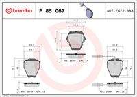 BREMBO P85067 Bremsbelagsatz, Scheibenbremse