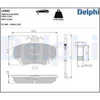 DELPHI LP885 Bremsbelagsatz, Scheibenbremse