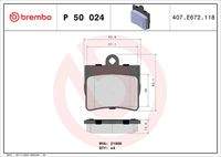 BREMBO P50024 Bremsbelagsatz, Scheibenbremse
