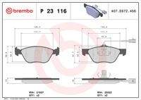 BREMBO P23116 Bremsbelagsatz, Scheibenbremse